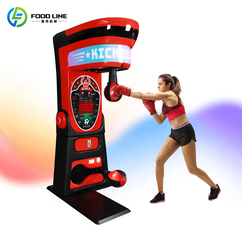 Kid Boxer Strength Tester Street Sport Training Arcade Coin Operated Safe Soft Punching Game Boxing Punch Machine Customized