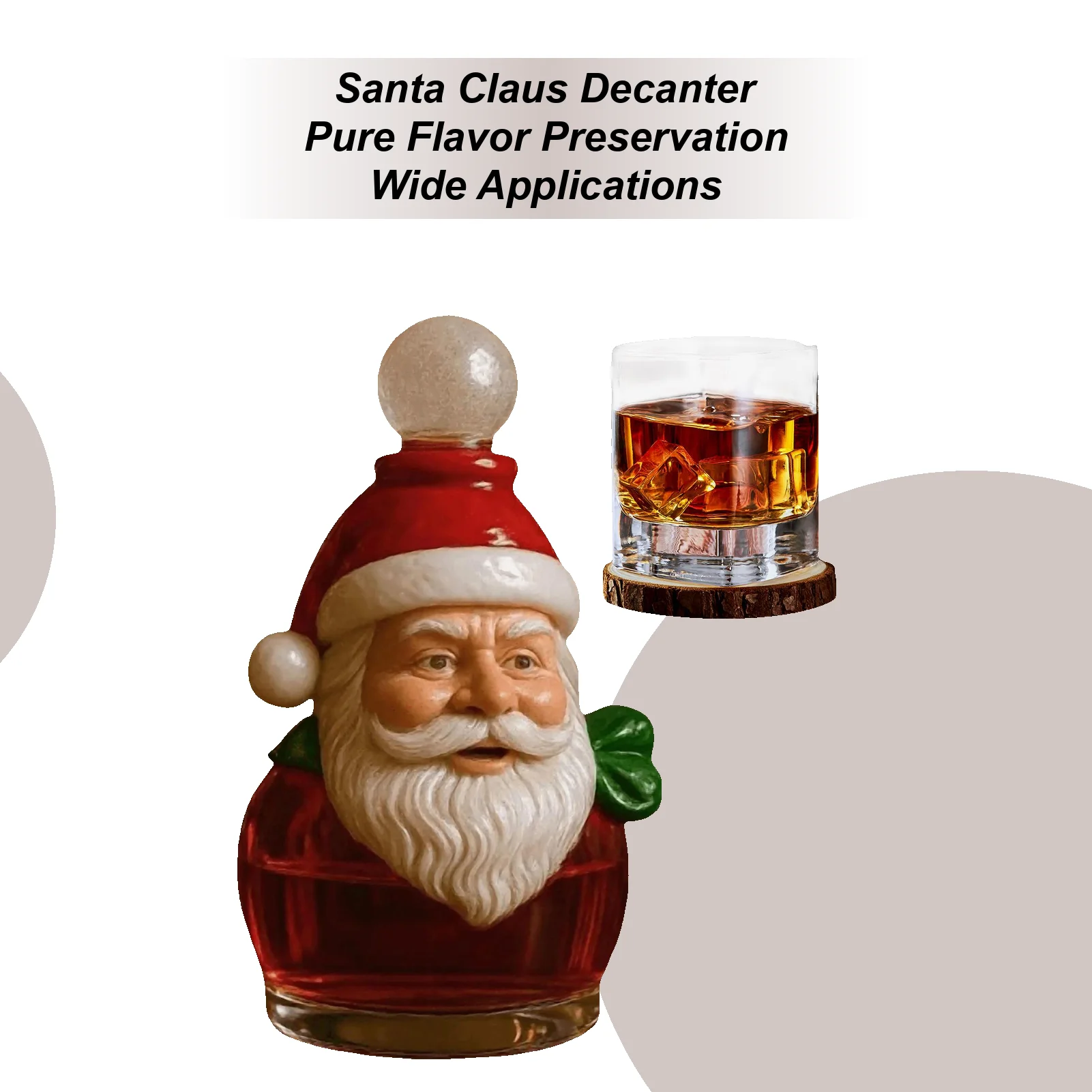 

350 мл графин для виски Санта-Клауса Рождественский праздничный графин для ликера Санта-Клауса для любителей бармеров, коллекционеров, вечеринок