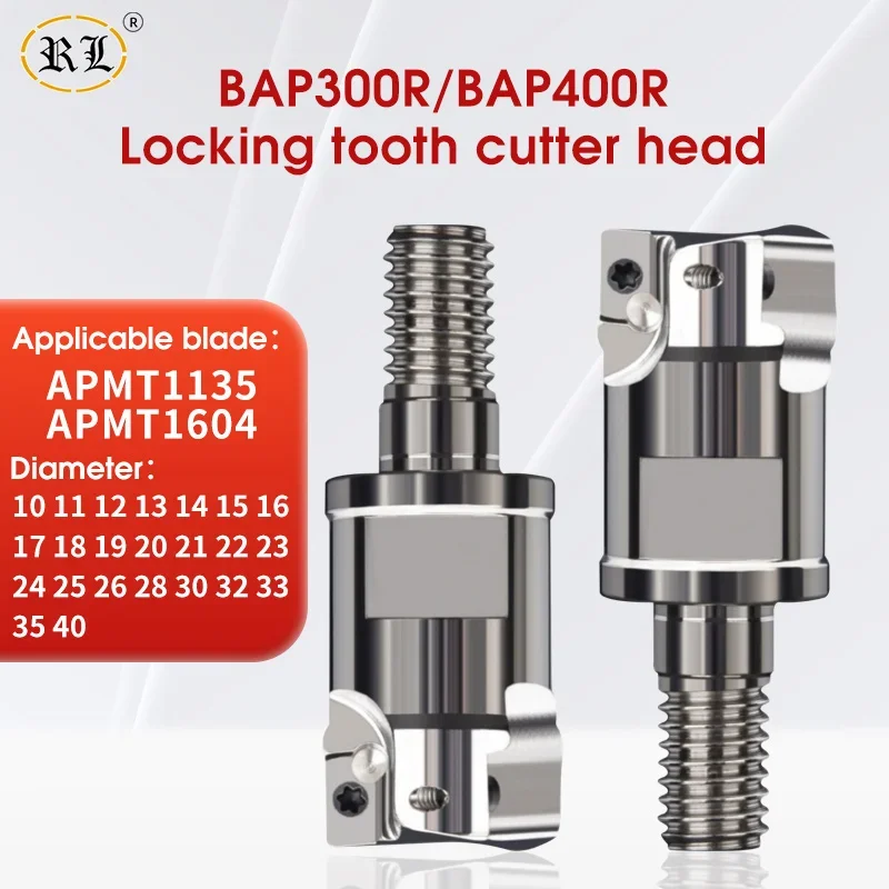 RL  Locking Knife Head BAP300R BAP400R Seismic Lock -type Milling Cutter Head Threaded Knife Header Can Be Replaced