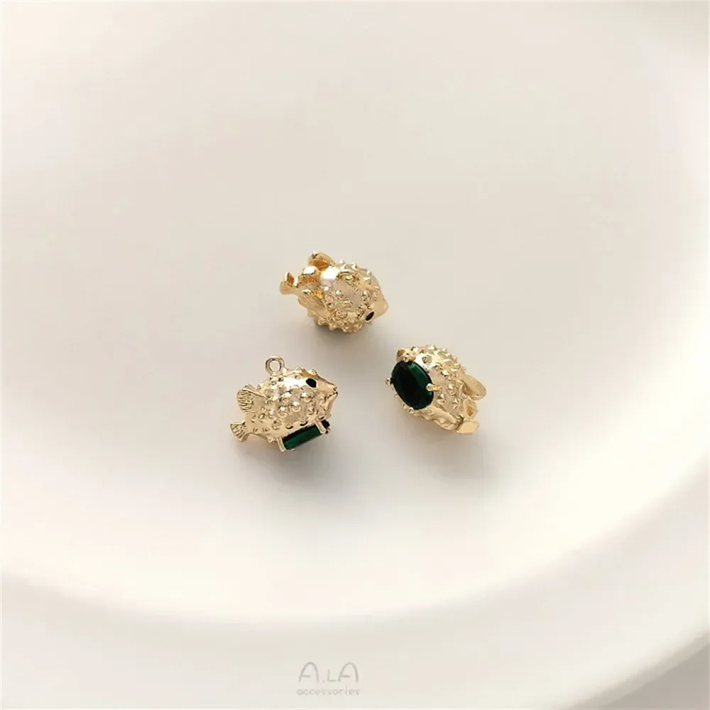 14k ouro incrustado zircônio animal pingente artesanal diy brincos pulseira colar charmesv pingente materiais artesanais k507