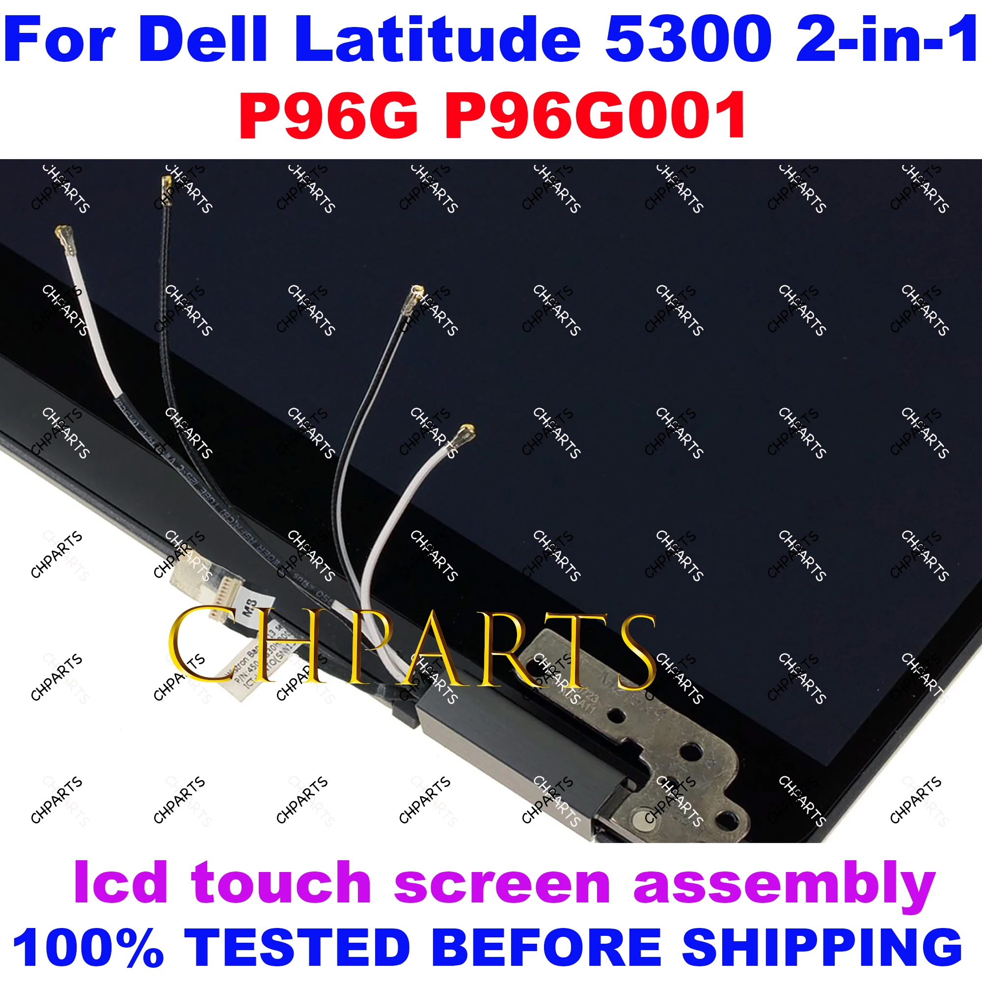 Panel LCD wymiana ekranu dotykowego kompletny z zawiasami 13,3 cala FHD dla Dell Latitude 5300 2 w 1 P96G P96G001