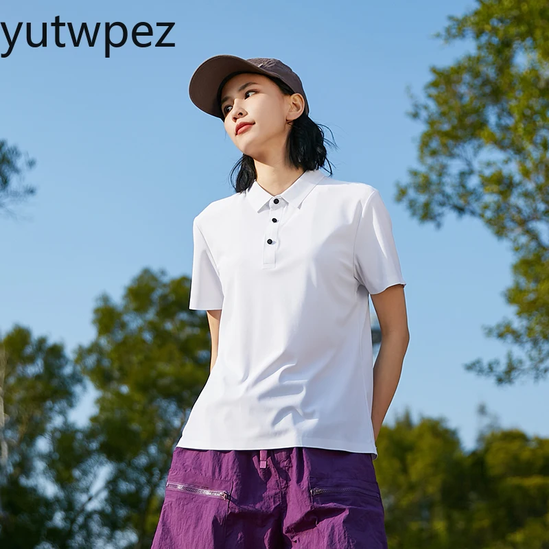 

Summer Ice Silk Polo Shirt High-End T-Shirt Solid Color Business Non-Marking Casual Lapels Business Thin T Shirt Homme Couple