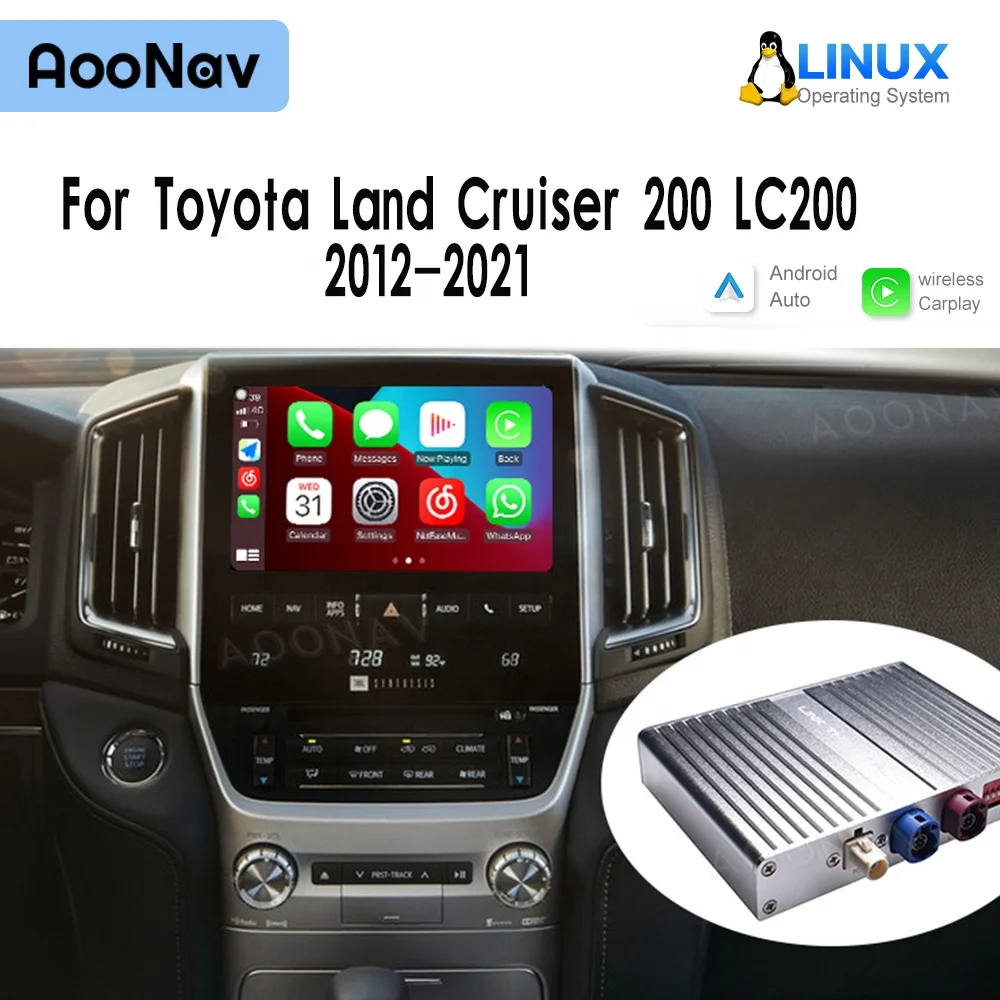 AOONAV Linux System für Alphard 2020-2023 Fit Original Auto Bildschirm Drahtlose CarPlay Android Auto Radio Adapter