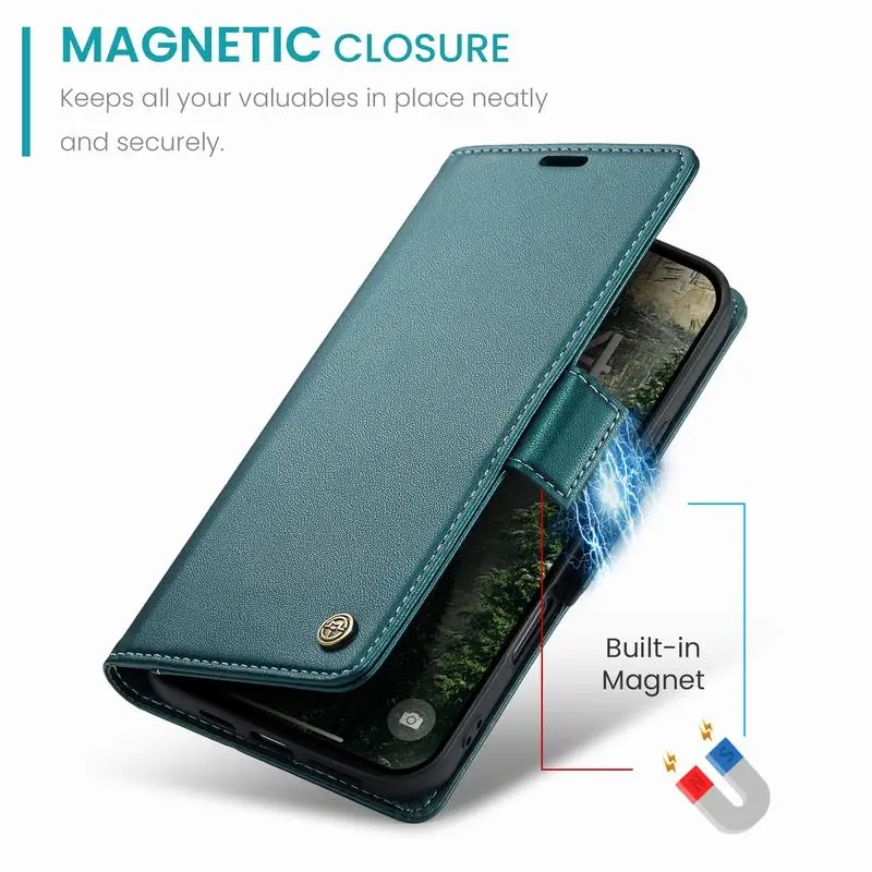 Phone Case for iPhone 17 16 15 14 13 12 11 Pro XS Max Plus X XR Mini Air 17Air Case Flip Wallet Book Leather Cover With Stand - náhled 4