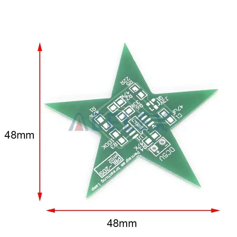 Students training DIY Kit Five-Pointed Star Breathing Light Gradient LED Light for Christmas Soldering Training Red Green Blue