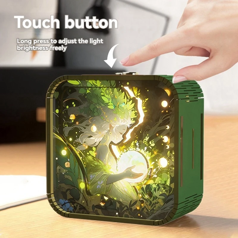 TKOH-Touch Hand Cartoon Luci d'atmosfera stereo in legno fai-da-te Regali per la stagione di laurea Regali per luci notturne