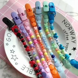 New Silicone Beads Baby Pacifier Clip Chain Adjustable Schnullerkette Nipples Dummy Holder Clamps for Children Girl Accessories