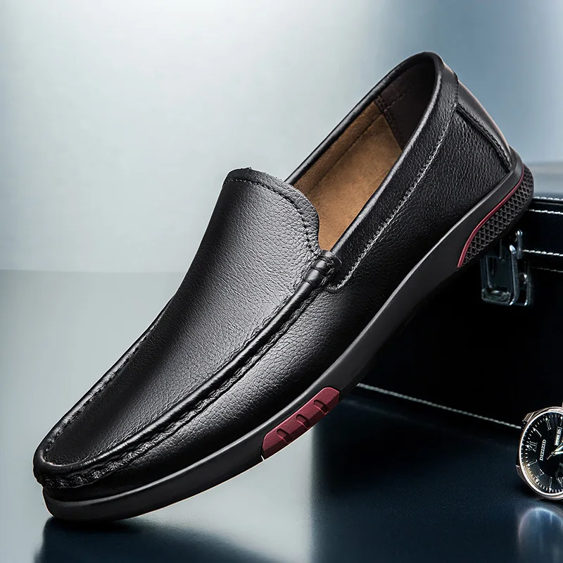 

Винтажная мужская обувь из натуральной кожи, мужские модельные туфли без шнуровки, деловая повседневная обувь, уличная классическая мягкая дышащая мужская обувь на плоской подошве