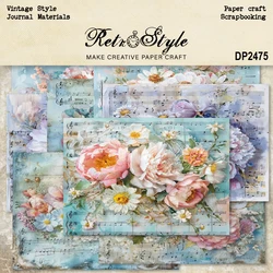 Panalisacraft 8 sheets A5 size Vintage Style Scrapbooking patterned paper Fancy Card Pack Light weight Craft Paper Card