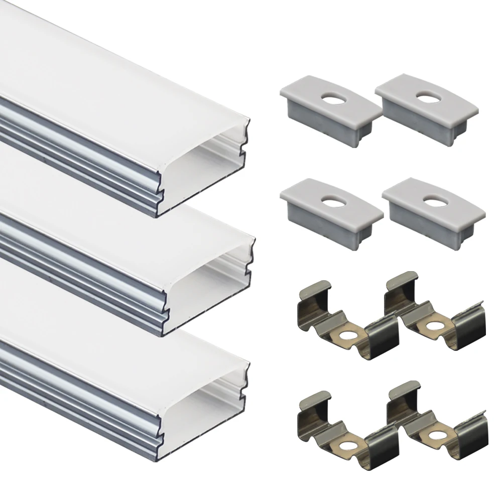 23*10mm 5 sztuk 0.5m aluminiowa taśma LED profil kanał z zaślepkami i klipsami montażowymi do szafki szafa na ubrania lampa