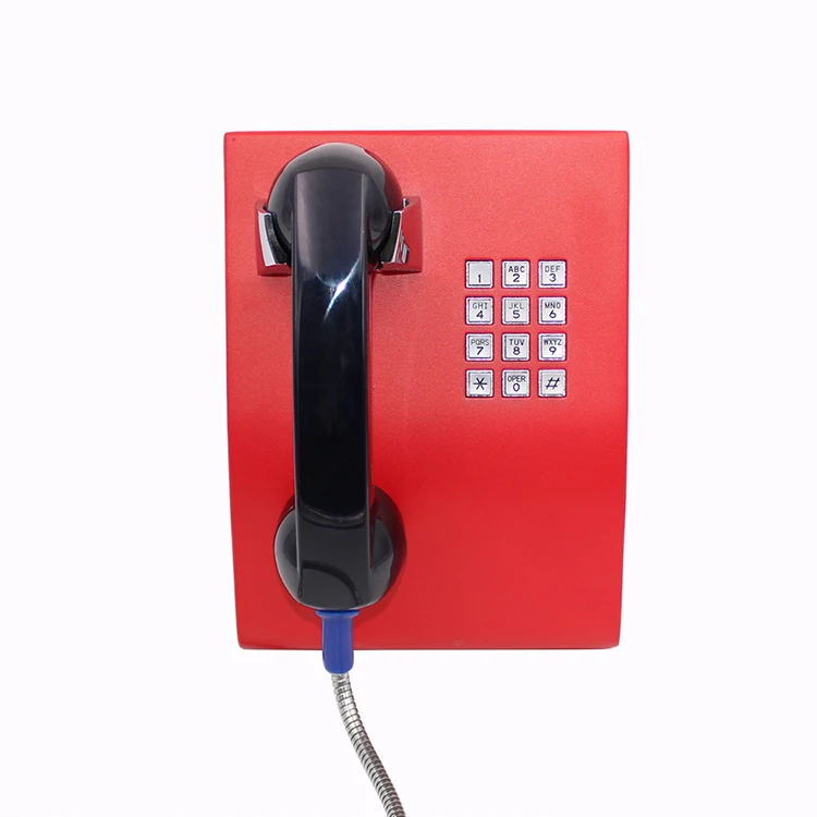 JR206-FK Industrial Corded Vandal Resistant Telephone IP65 Waterproof Full Duplex Public Landline Wire Bank Telecommunication