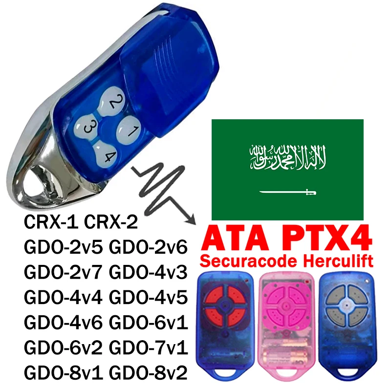 ATA PTX4 Herculift Garage Remote Control 433MHz Rolling Code Key Garage Door Remote Controls