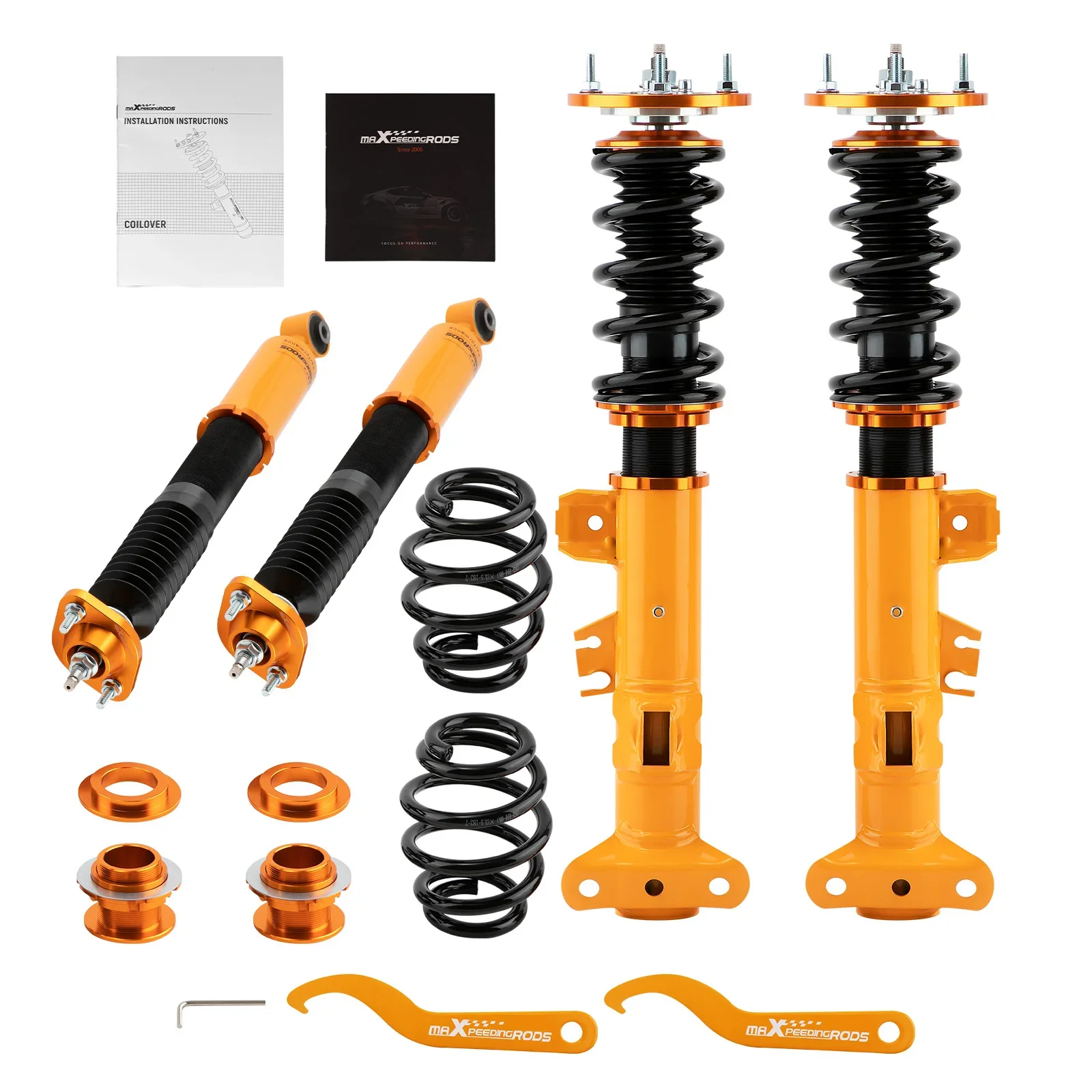 Damper Adjustable Suspensions Lowering Coilovers Kit for BMW E46 3-Series 98-06	 Coilovers Shock Absorbers Springs Suspension