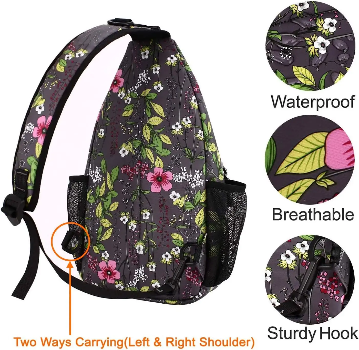 Sling Backpack Chest Bag Multipurpose Crossbody Shoulder Bag Travel Hiking Daypack Casual Hip Hop for Men's Women Man Unisex