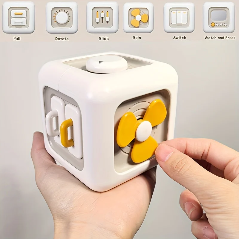 6 ด้าน Busy Box Interactive การเรียนรู้ของเล่นปุ่มสีสัน Levers สวิทช์สําหรับชายหญิงคริสต์มาสของขวัญทนทานขี้เล่น