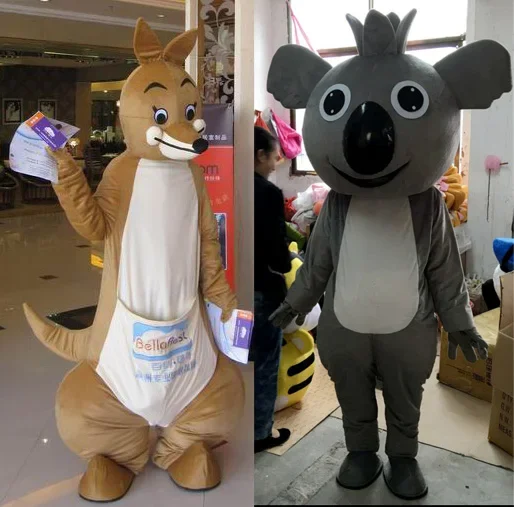 Christmas Kangaroo Mascot Costume Koala Mascot Costum Cartoon Cosplay Custom Adult Mascot Dress Amusement Park Outfit