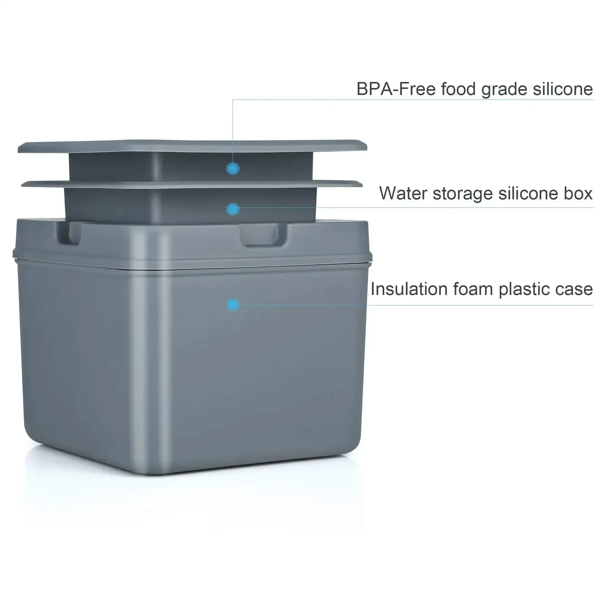 4 Large Square Ice Cube Maker Crystal Clear BPA Free Silicone Easy Release for Cocktails Drinks Whiskey