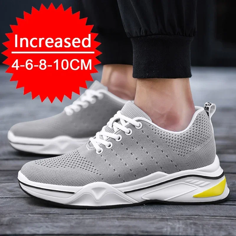 

Men heightening shoes breathable non-slip thick-soled sports shoes for outdoor casual running 4/6/8cm insole casual height shoes