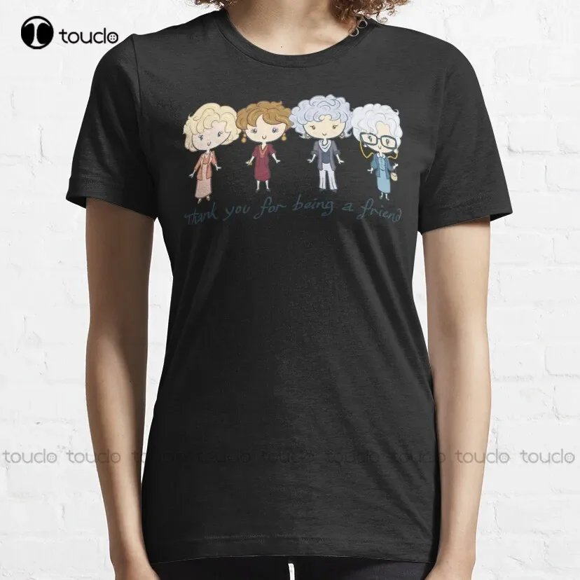 ขอบคุณสําหรับเป็นเพื่อน Golden Girls เกษียณอายุบ้านคลาสสิกเสื้อยืดเสื้อสําหรับชายแขนสั้นที่กําหนดเอง Aldult วัยรุ่น Unisex