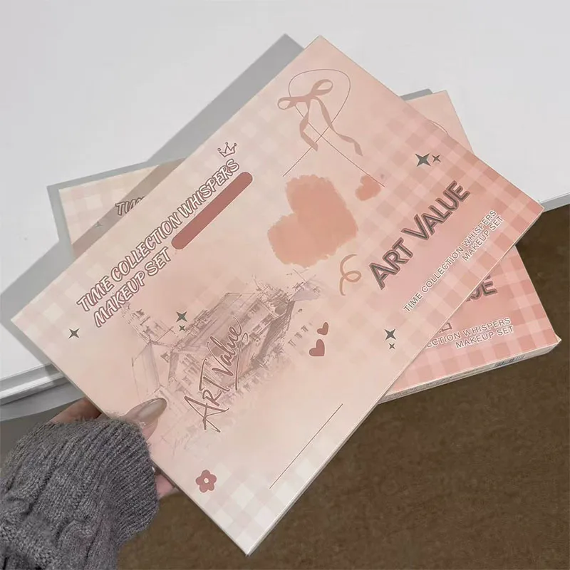Confezione regalo per trucco da 14 pezzi Farfalla Fiocco Cuore Rossetto in polvere Fard Ombretto Confezione regalo per trucco Set e collana Regali di Natale