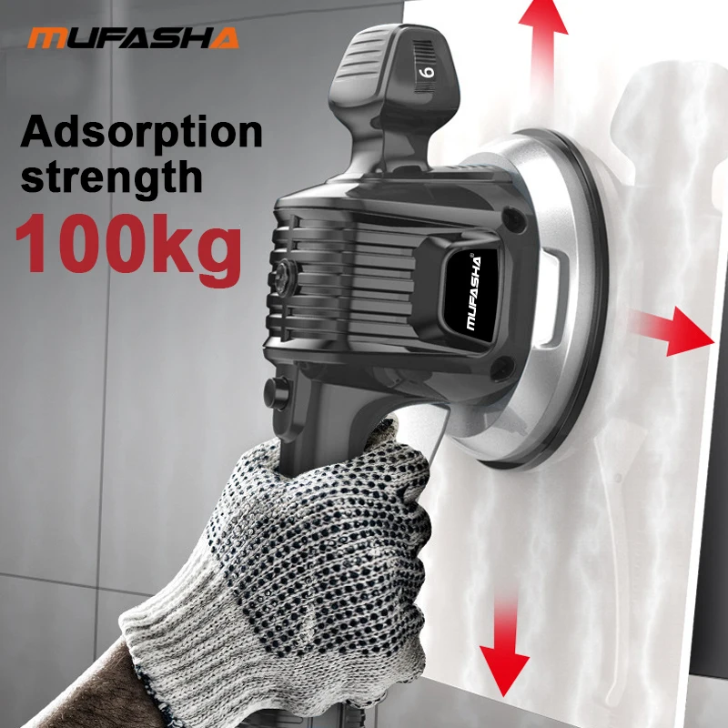 Tile Vibration Leveling Machine Handheld Tile Vibration Paving Tool 16.8V with 6 Adjustable Speed Powerful Suction Cup and Box