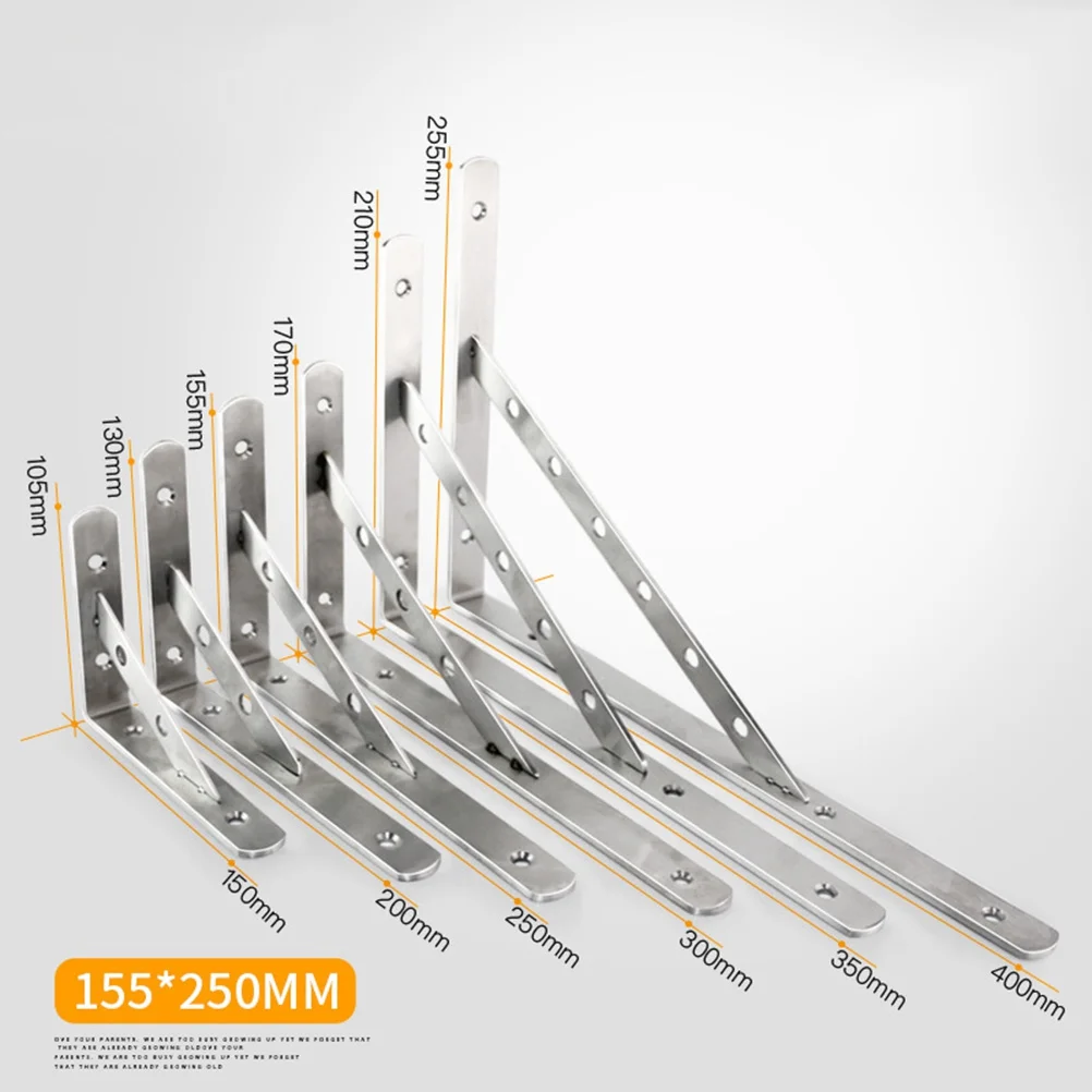 

2Pcs Stainless Steel Triangular Shelf Brackets Heavy Duty Corner Brace for Wall Mount Shelf Support Storage Clothes Shoe Rack