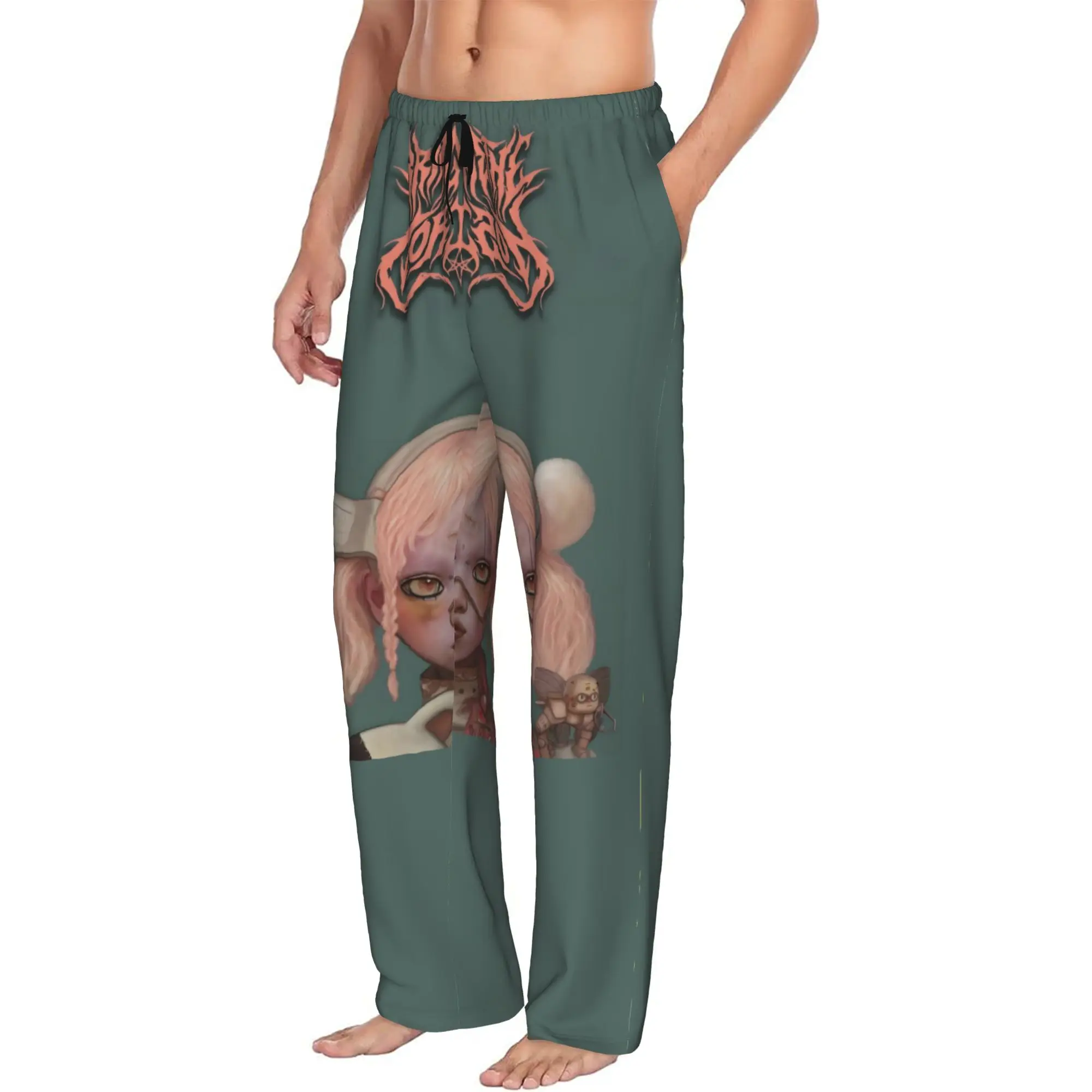 Custom Bring Me Horizones Pajama Pants Sleepwear for Men Elastic Waistband Rock Band Sleep Lounge Bottoms with Pockets