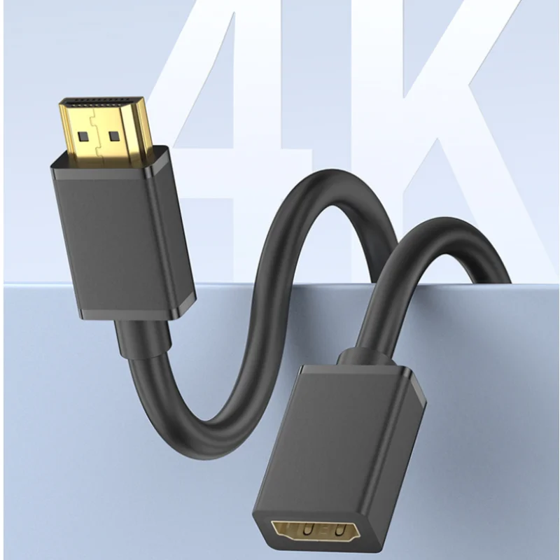 4K HDMI Male to Female Extension Cable PVC HDMI Extender Cord 1M 2M Black For Monitor TV Projector Game Console，Micro 0.3m Cable