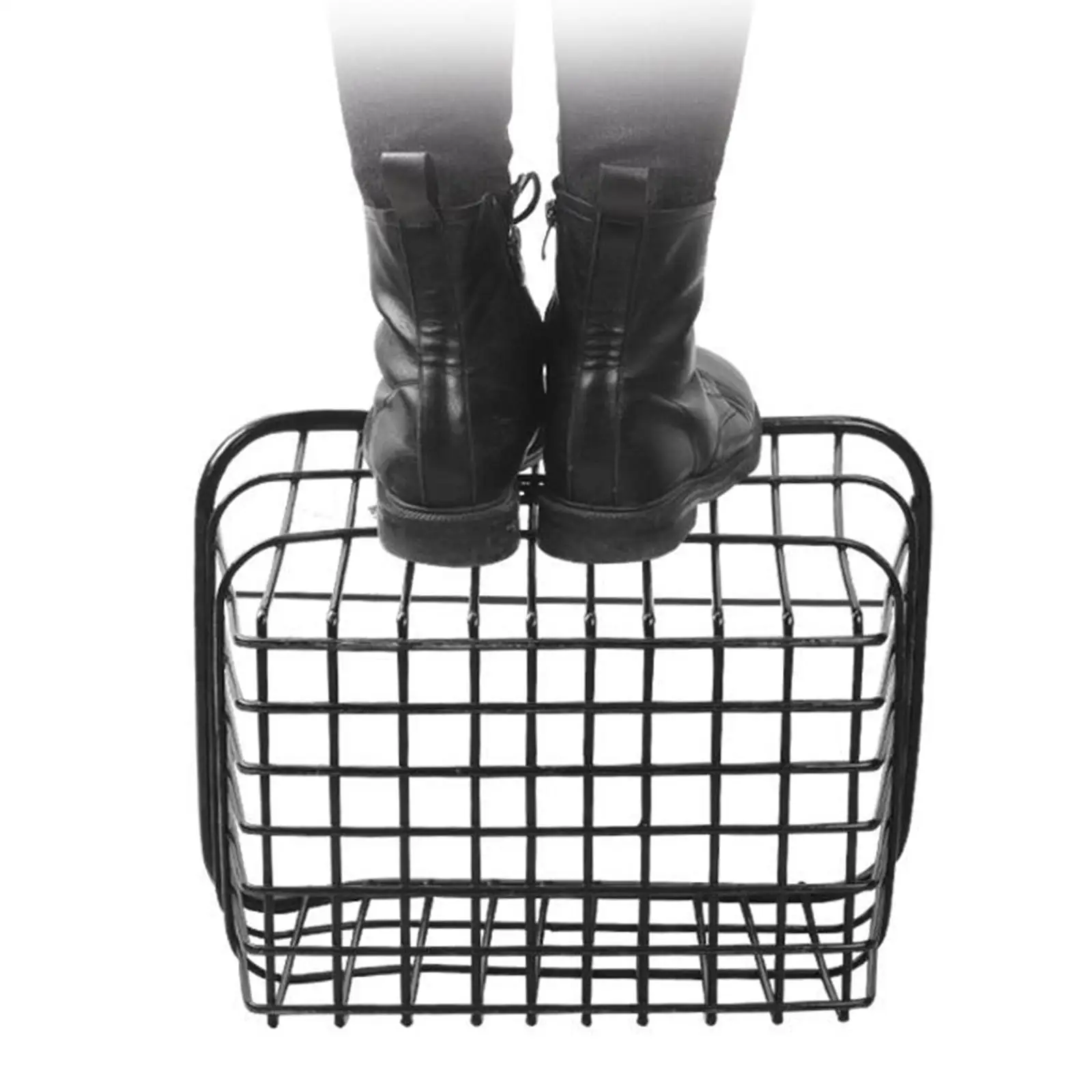 Bike Rear Metal Basket Without Lid for Mountain Folding Cycling Bikes Storage Rack Strengthened Frame Universal Outdoor Cargo
