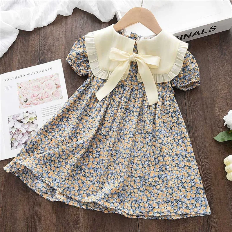 Baby Girl Summer Short Sleeve Fashion Cute Floral Kids Princess Dresses