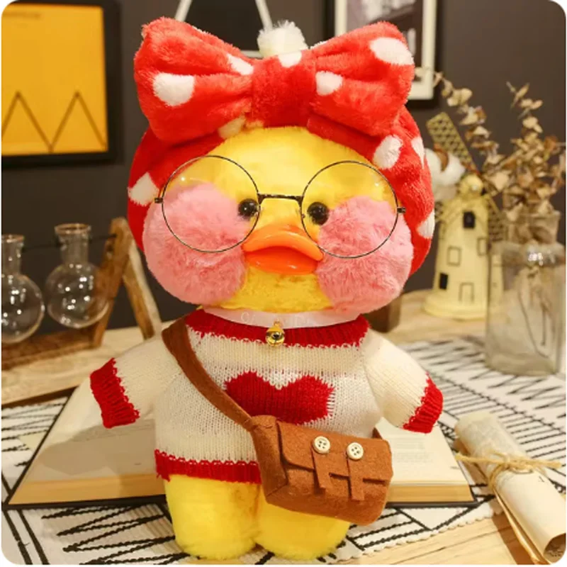 30cm Little Yellow Duck Korean Netred Wearing Hyaluronic Acid Doll Ducks Lalafanfan Plush Soft Toys Girls Birthday Xmas Gift