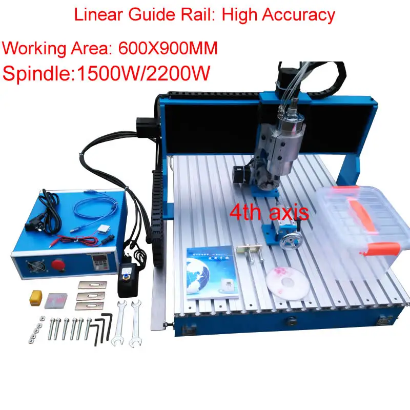 Linear Guide Rail CNC Router Engraving Drilling And Milling Machine LY CNC 6090L-1.5KW 2.2KW 3Axis 4Axis