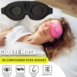 3D Memory Foam Silk Sleep Mask Soft Eye Patches Comfort Three Dimensiona Design Face Sleeping Mask Eyeshade Breathable