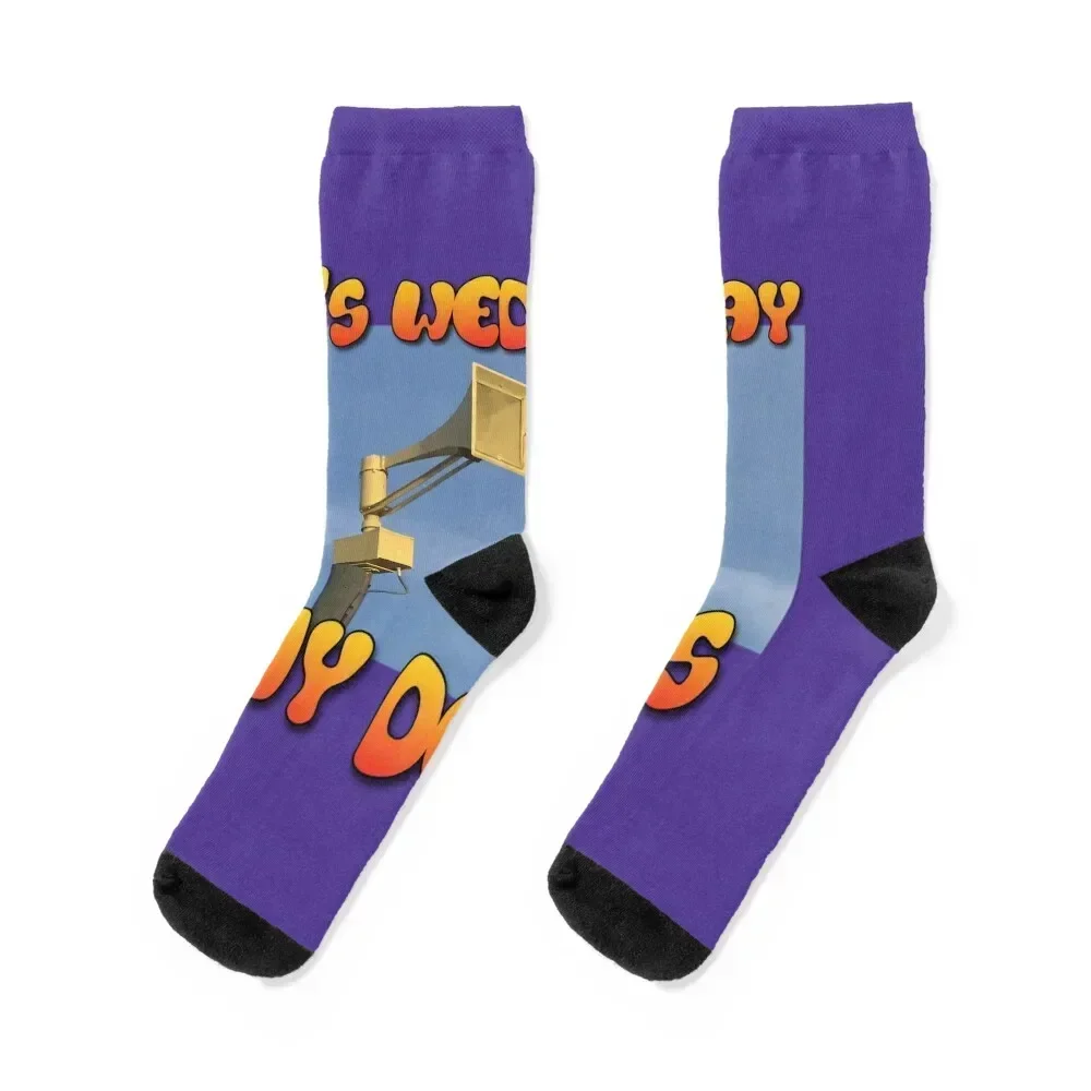 

It's Wednesday Tornado Siren Socks Run colored luxe Women's Socks Men's