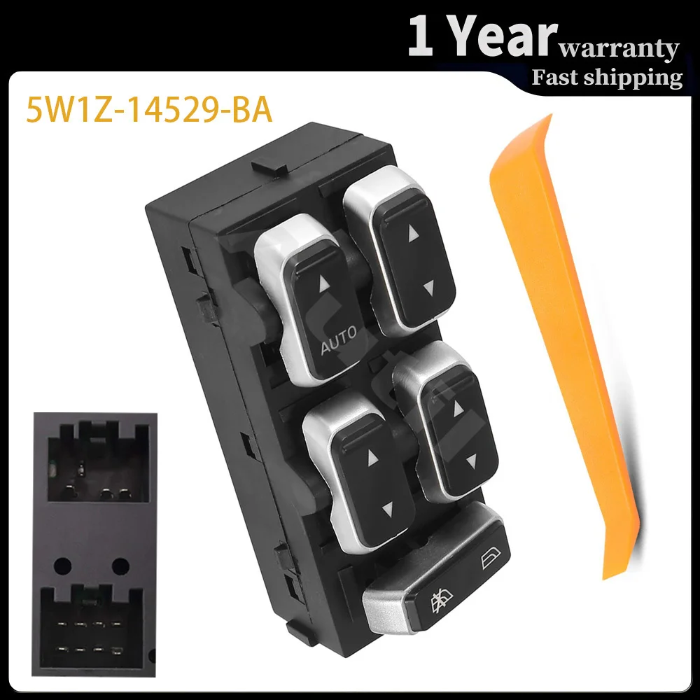 زر التحكم في مفتاح نافذة الطاقة الكهربائية للجانب الأيسر للسائق لسيارة لينكولن تاون 2003 2004 2005 2006-2009 5W1Z-14529-BA