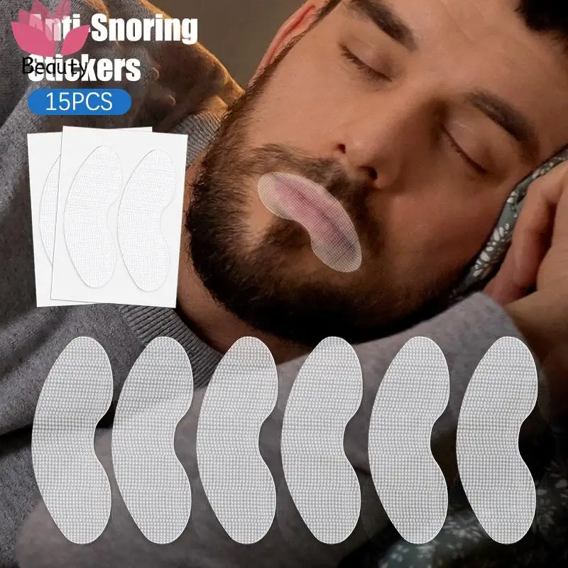 

15Pcs Anti-Snoring Stickers For Children Adult Night Sleep Lip Nose Breathing Improving Patch Mouth Correction Sticker Tape