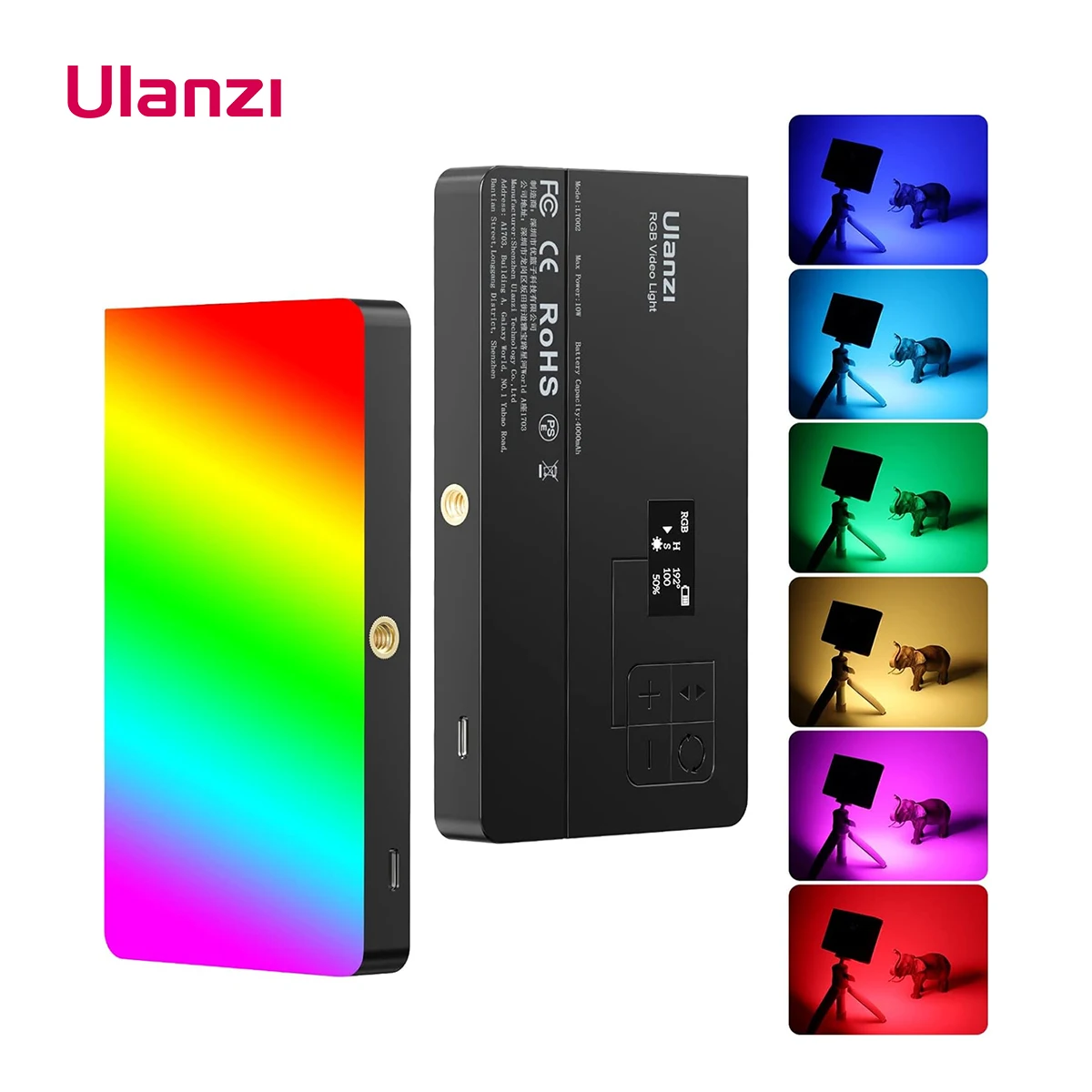 

Ulanzi LT002 RGB светодиодный панель для видеосъемки, Диагональ экрана 7 дюймов, с регулируемой яркостью, 2500-9000K, 4000 мА · ч, для прямой трансляции