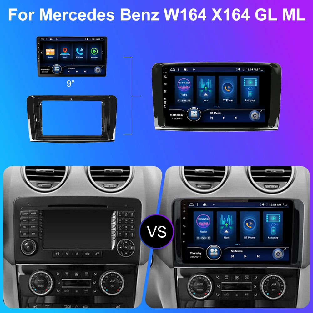 BXLIYER 8G+256G Android 12 For Mercedes Benz M-Class W164 GL-Class X164 ML GL Car Radio CarPlay Android Auto GPS 1din 2din DVD