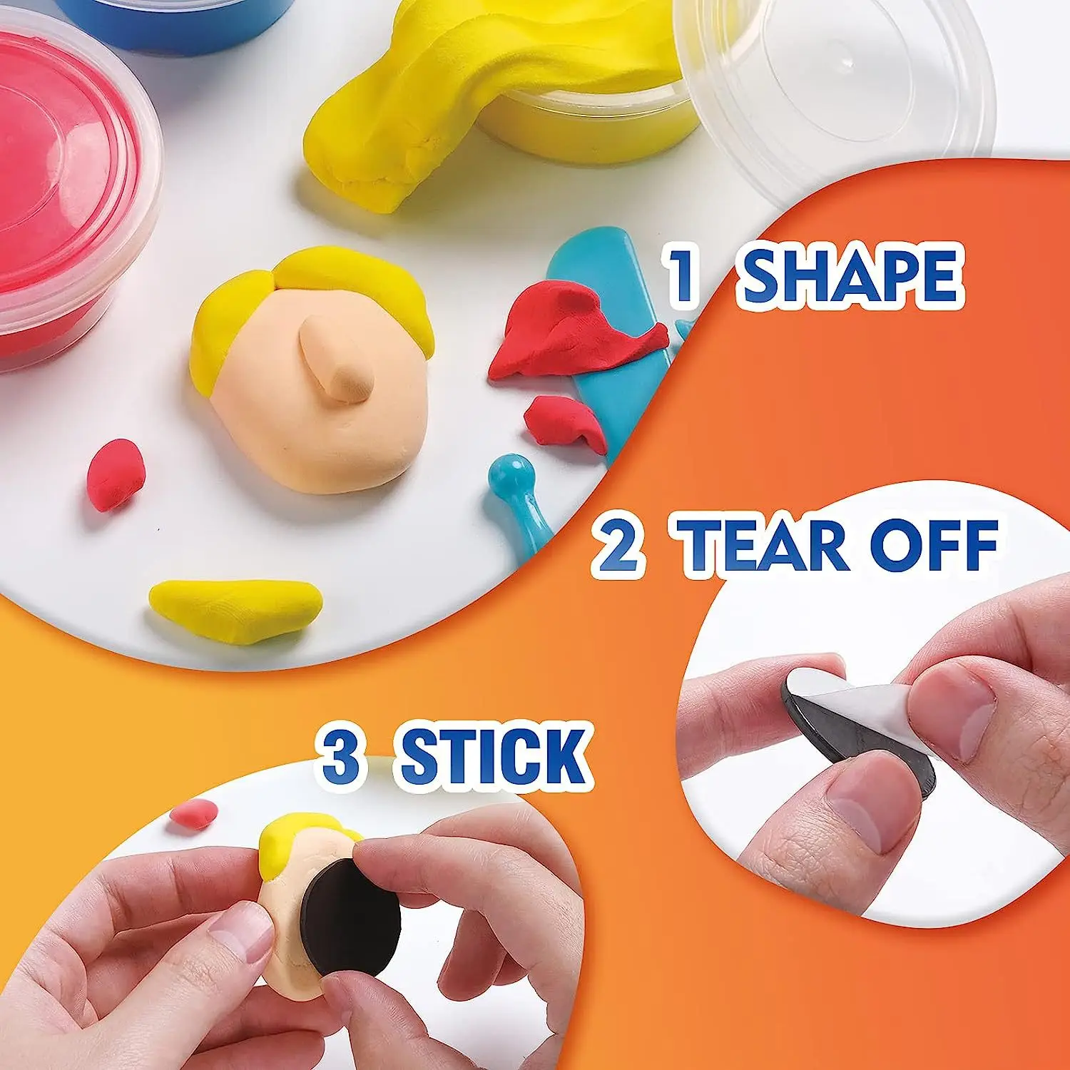 어린이 DIY 수제 냉장고 플라스틱 점토 18가지 색상 초경량 공기 건조 모델링 점토 무독성 안전 장난감 세트 (아동 미술 공예용)