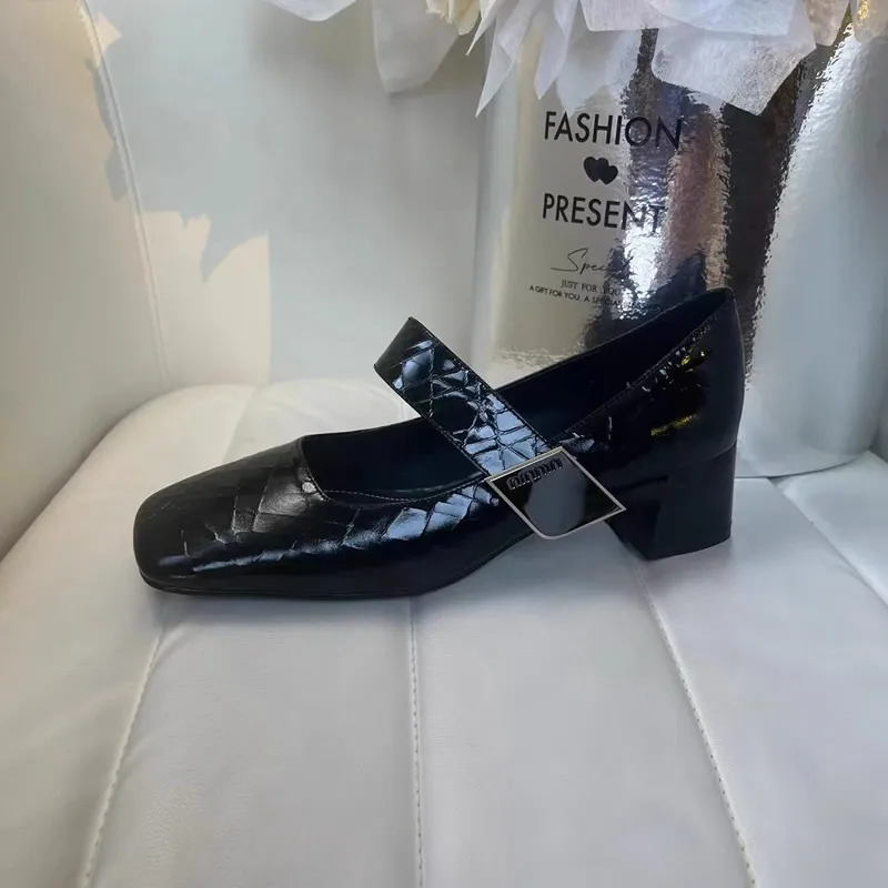 Women Mary Janes High Heels Shoes 2024 New Spring Elegant Chunky Party Shoes Ladies Pointed Toe Sexy Suede Pumps Wedding Mujer