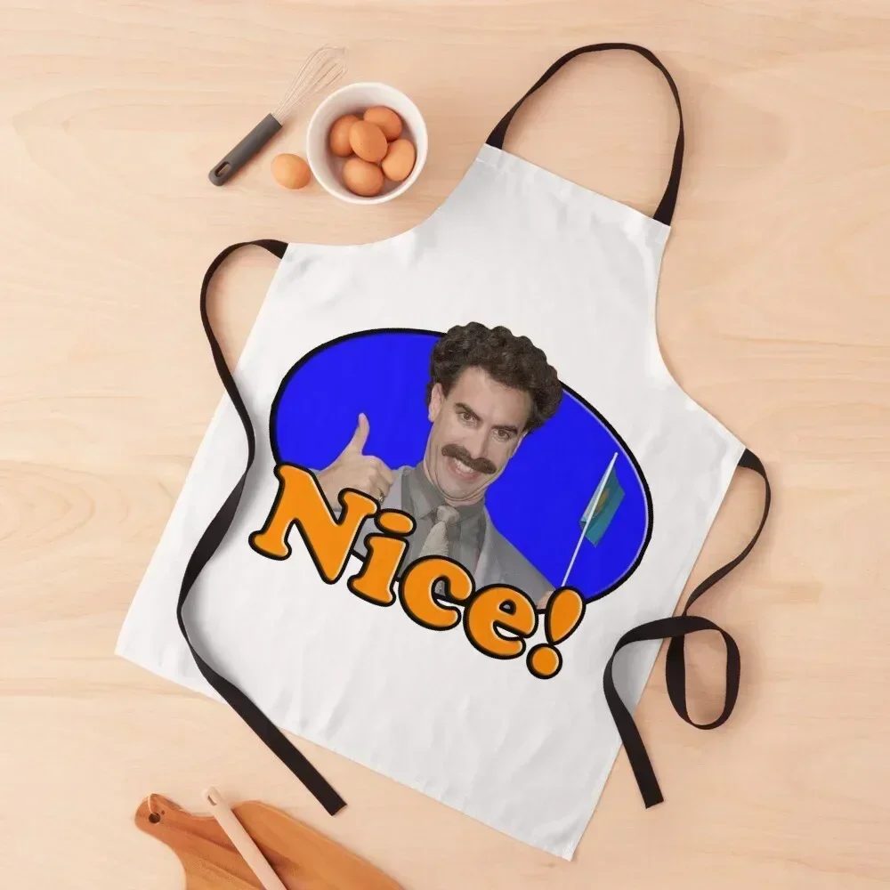 

Borat, Nice! Apron Beauty Kitchen Apras For Women Chef Uniform Woman Kitchen And Home Items Apron