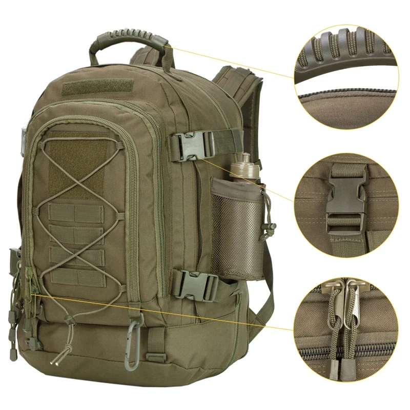 Mochila GRANDE de viaje para hombre, mochilas escolares impermeables para deportes al aire libre, bolsa de senderismo de 60L con compartimento para