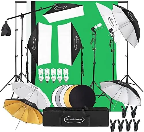 

Professional Softbox Lighting Kit with Photo Backdrop for Product, Portrait, and Video Photography