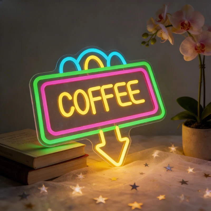 

Coffee Neon Sign LED Night Light USB Rechargeable Vintage Aesthetic Room Decor Lamp for Bedroom Living Room Cafe Bar Home Gift
