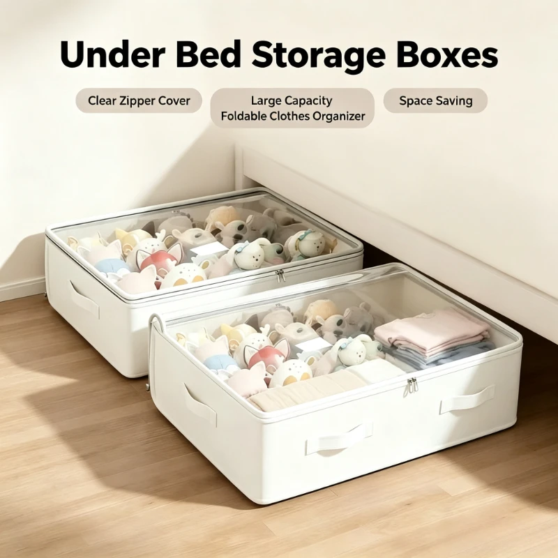 1PC 1PC White Visible Foldable Storage Box For Under Bed And Wardrobe Single Pack Tidy Elegant Household Clothes Organizer - Aliexpress Deal