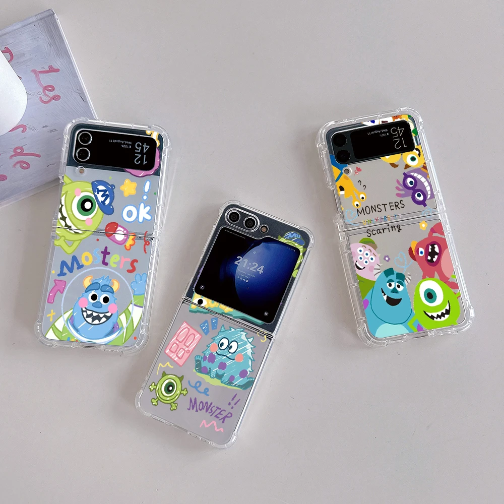 M-monsters Inc Phone Case for Samsung Galaxy Z Flip 3 4 Z Flip 5 Z Fold 4 5G PC Soft Anti-fall Back Cover