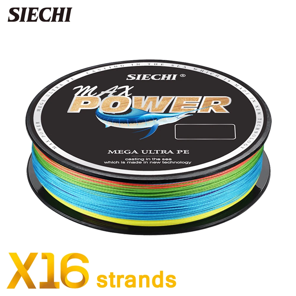 SIECHI From Japan Upgrade X16 Super Strong Saltwater Fishing Line 8 Strands Multifilament Muiltcolor PE line Offshore fishing