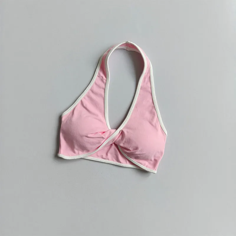 Nahtloser Push-up-Sport-BH mit Neckholder für Damen, stoßfest, schnelltrocknend, atmungsaktiv, für Fitness, Yoga, mit schönem Rückendesign, Sportbekleidung. – Detail 5
