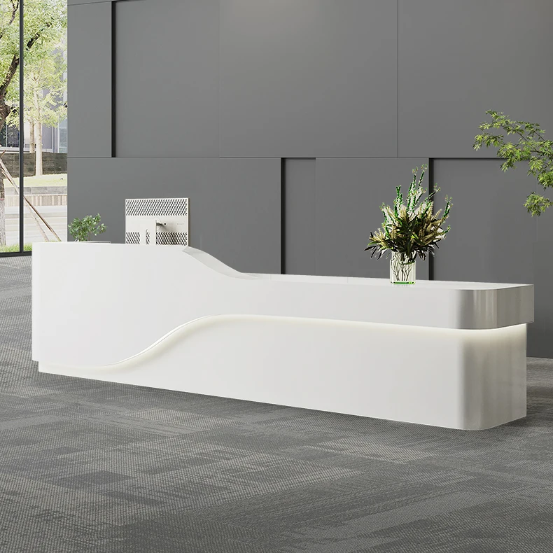 QTZ10 OfficeTable reception desk beauty salon high gloss painting office front desk reception salon reception desk