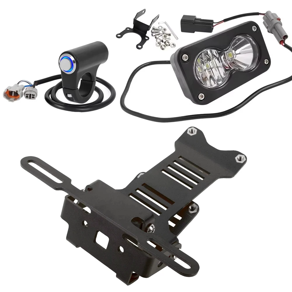 Kit de Faros Delanteros con Barra de Luz LED de 6000-6500K para Surron Taparia Talaria Sting con Soporte para Placa de Matrícula, Pieza para Motocicleta Todoterreno, Accesorios para Motocicleta